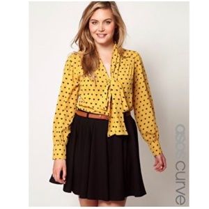 ASOS CURVE Pleated Midi Skirt with Belt Loops